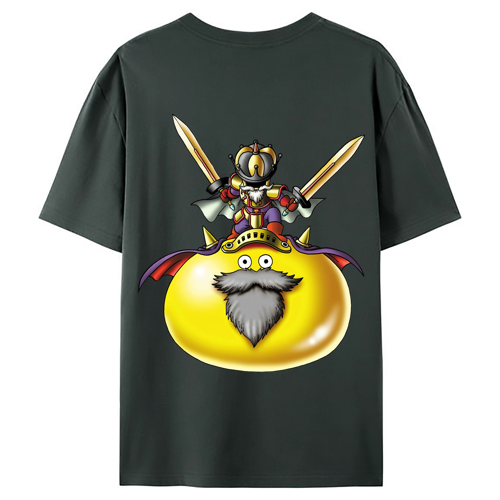 （画像用） ドラゴンクエスト Doragon Kuesuto Dragon Quest 綿100％ メンズ半袖Tシャツ（バックプリント） 通気性